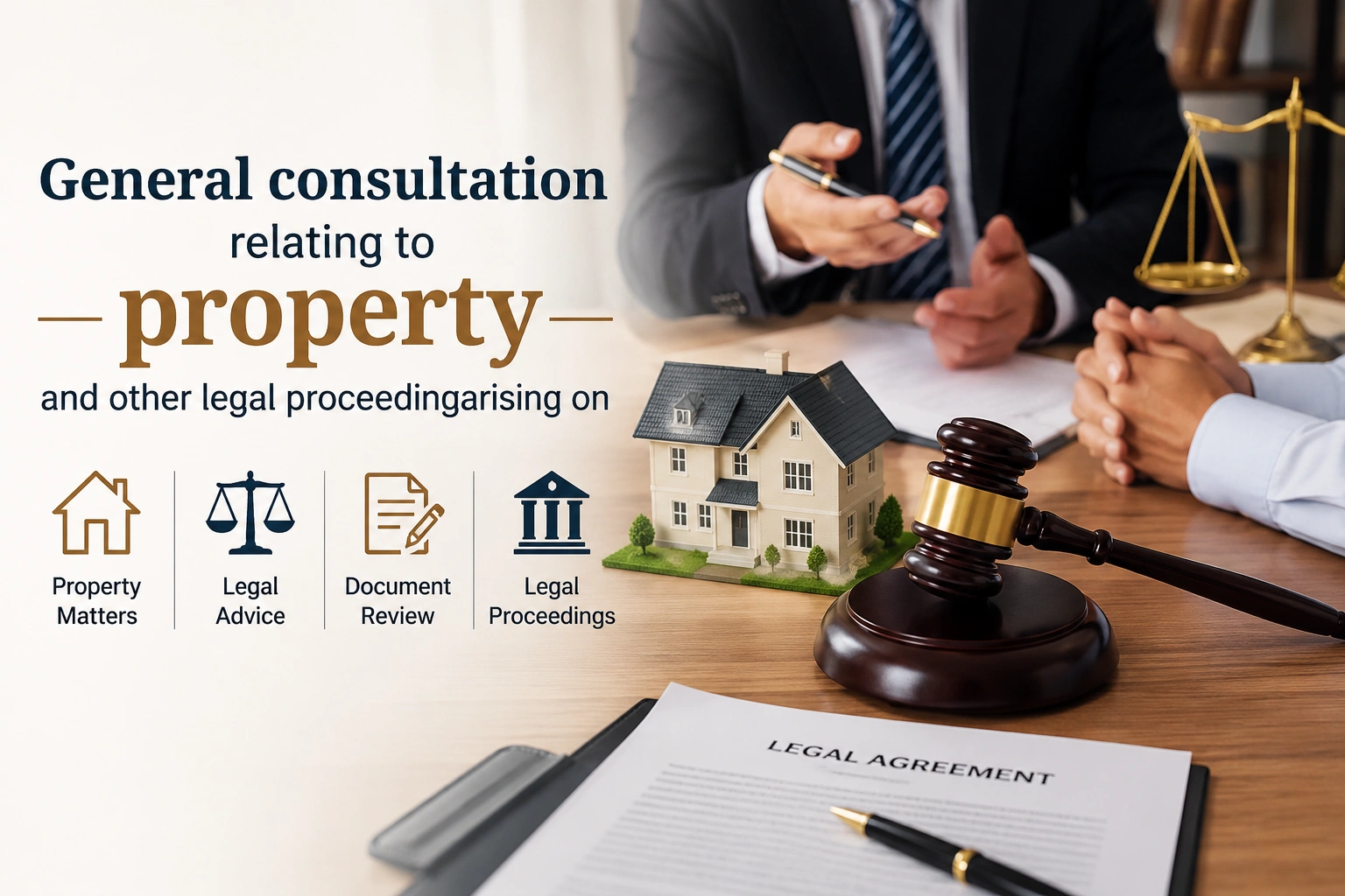 General consultation relating to property and other legal proceedingarising on